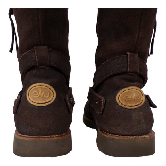 EMU Australia Suede Kemmie Knee-high Waterproof Sheepskin Boots Brown Sz 7 #1051 - Picture 7 of 11